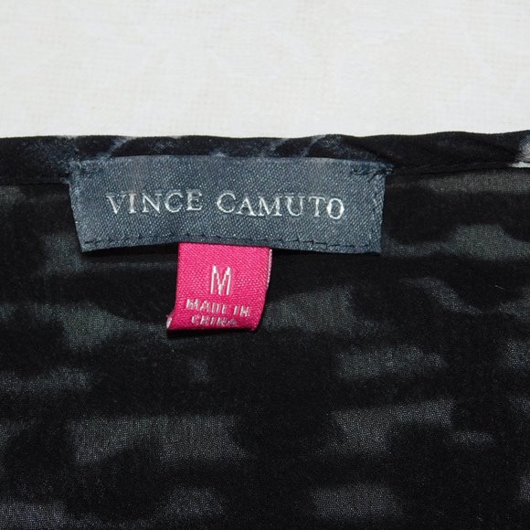 Vince Camuto Faux Wrap Deep V-Neck Blouse Size Medium Top - Picture 8 of 10